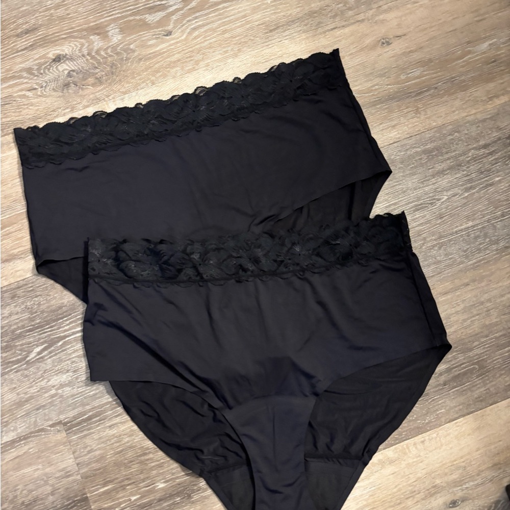 Anti by Proof Black leak proof  Lace Trim High-Waisted Panties sz XL